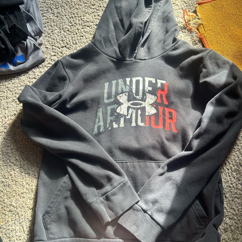 Under Armour kids Black Hoodie with Multicolor Logo